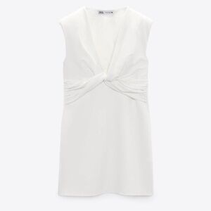 Zara Ivory Twist Front Dress